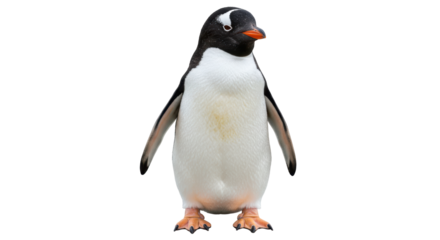 Isolated Gentoo Penguin Standing