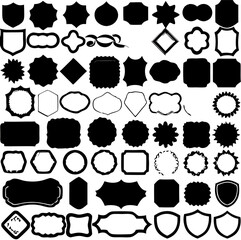 Large Collection of Black and White Frame Shapes: Vintage, Modern, and Classic Design Elements