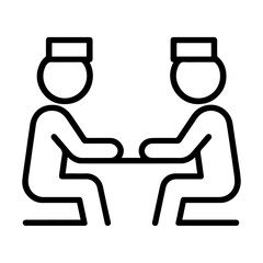 icon people with cards on forehead on white background vector
Vector line icon board games