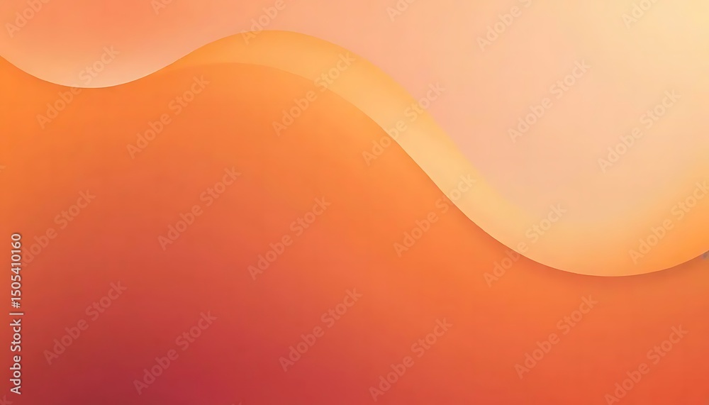 Fototapete abstract gradient background with smooth flowing waves, warm and inviting orange color palette.