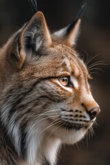 Close-Up Profile of a Lynx, Symbolizing Wildlife Conservation and the Beauty of Nature, Ideal for Environmental Awareness Campaigns : Generative AI