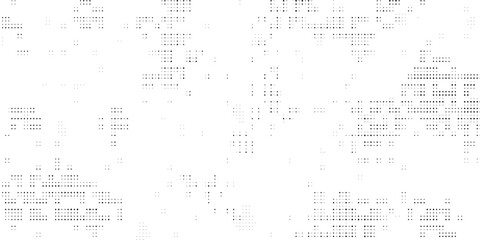 Grunge halftone gradient background. Faded grit noise texture. White and black sand wallpaper. Retro pixelated backdrop. Anime or manga style comic overlay. Vector graphic design textured template