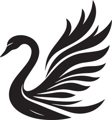 Fototapeta premium Minimalist Black Swan Silhouette Vector Art – Elegant Curves & Stylized Feathers