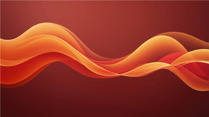 Abstract orange smoke on red color line abstract background.