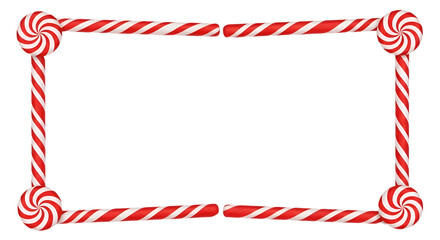 Festive Candy Cane Border with Lollipop Accents for Holiday Design