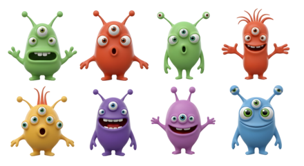 Cartoon Virus and Germ Characters