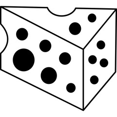 Black Filled Cheese Icon – Dairy Food Vector Symbol