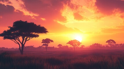 Obraz premium African Sunset Landscape