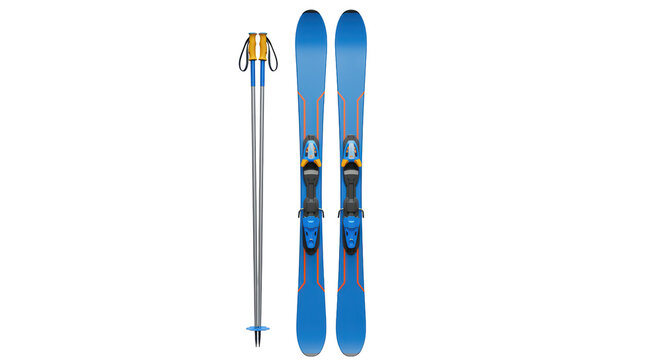 Isolated Skis and Poles