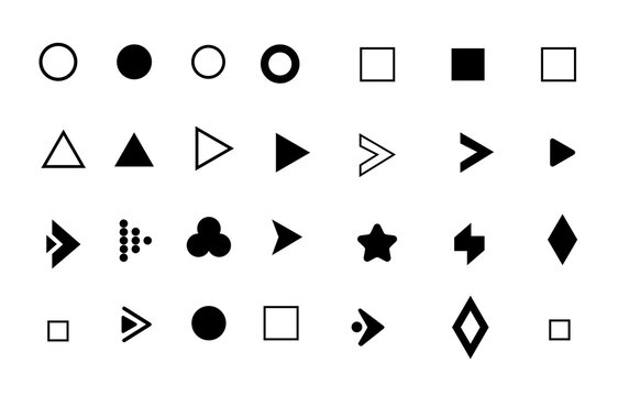 flèche, Bullet List for PowerPoint Presentation, Bullet point collection, arrows set vector illustration. Bullet points arrow collection. Vector illustration. Bullet point collection for presentation	