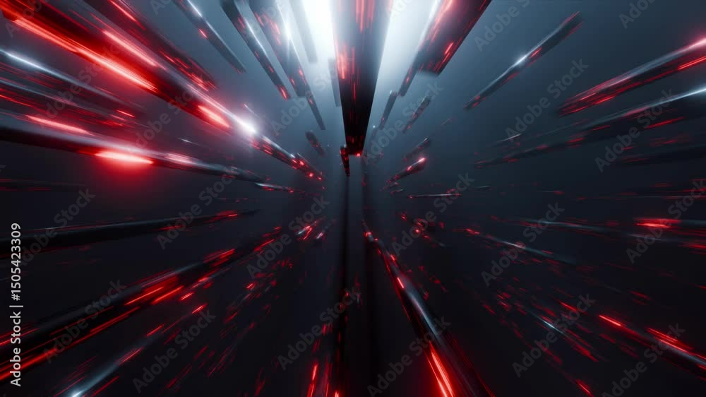 Canvas Prints abstract futuristic space tunnel, 3d technology animation, seamless vj loop, 4k animated background 