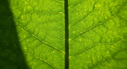 Leaf Vein Texture – Macro Botanical Surface with Natural Light