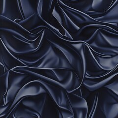 Fototapeta premium Abstract draped dark blue silk fabric texture