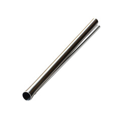 Pair of Polished Stainless Steel Tubes on Transparent Background