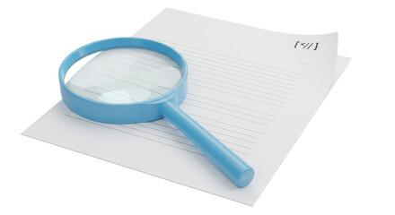 Isolated Magnifying Glass on Paper