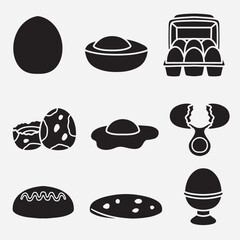 set of eggs good for icon, symbol, logo, element design, silhouette design, etc