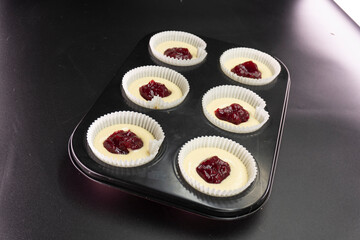 Raspberry Jam Muffins. Muffin. Dessert. Berry Jam. Food Concept