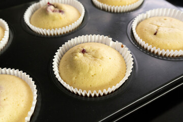 Raspberry Jam Muffins. Muffin. Dessert. Berry Jam. Food Concept