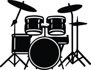 Drum Kit Set vector silhouette cricut design for T-shirt