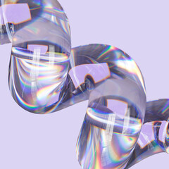 3d Glass fluid abstract shape, futuristic modern banner design, liquid purple stylized background illustration