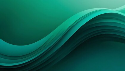 Abstract emerald green waves cascading with depth and a sense of flowing, tranquil movement.