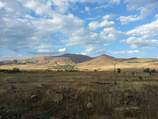 Beautiful horizon with clouds in the background
