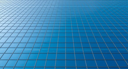 Obraz premium Glass Facade Texture – Reflective Modern Building Surface with Sky Reflections