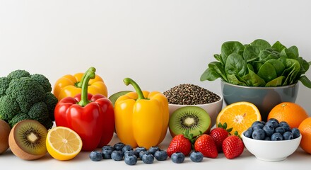 Vibrant Colorful Fruits and Vegetables A Healthy Diet