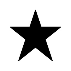 Black star shape icon silhouette isolated on white background. Star vector icon