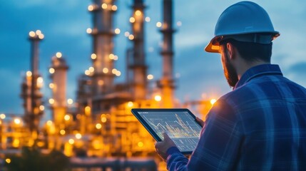 Engineer reviewing data