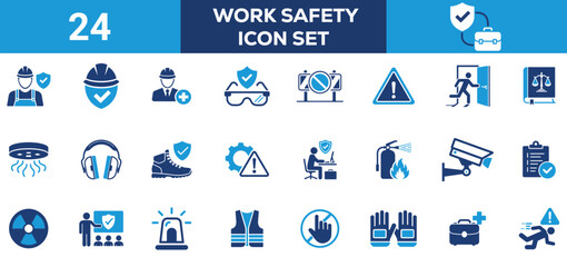 Vector Safety Icons Workplace Hazard Signs and Protective Equipment Symbols for Compliance Design