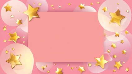 Pink and Gold Starry Celebration Background