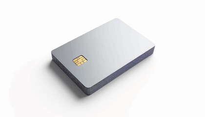 Sleek NFC smart business card on white background, modern technology