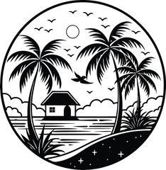 palm tree t-shirt vector  
