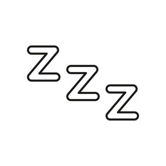 Zzz Sleep Symbol Line Icon. Rest, Relaxation, And Sleep Indication Outline Symbol. Sleepy, Nap, And Dream Concept. Editable Stroke. Isolated Vector Illustration