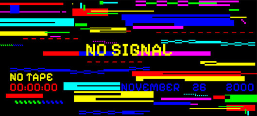 No signal tv glitch background. Vector illustration