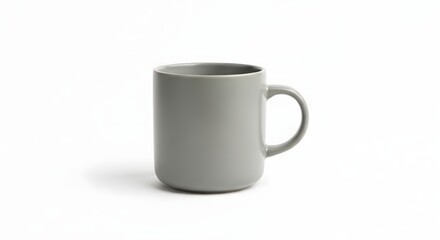 Gray Mug on White Background