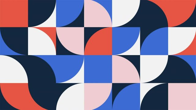 Seamless Abstract Geometric Bauhaus Pattern Loop for Creative and Minimalist Video Background
