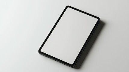 A close-up of a tablet with a blank screen on a white background, ready for app or website mockups