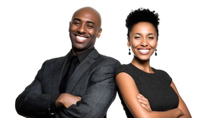Smiling Black Business Professionals Posing with Confidence