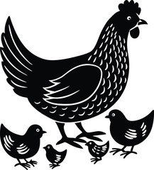 Fototapeta premium hen with chicks