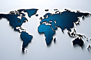 world map on black background