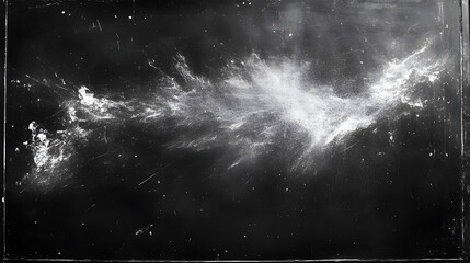 An overlay of dust and scratches mimicking the effect of an old film, creating a distressed, chalkboard-like design.