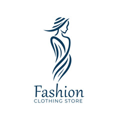 Fototapeta premium Beauty hand drawn clothing store logo boutique
