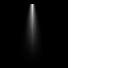 Isolated White Light Ray PNG from Top Left Corner with Smooth Gradient and Transparent Shadow on Dark Background for Drama or Photography © andreu1990