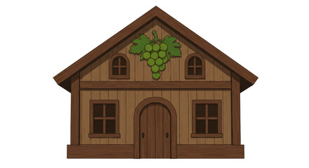Isolated cartoon house with grapes