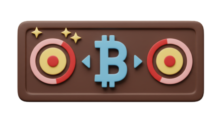 Isolated Bitcoin Symbol on Plate