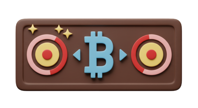 Isolated Bitcoin Symbol on Plate - Powered by Adobe