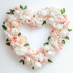 Cream Peony Heart Frame