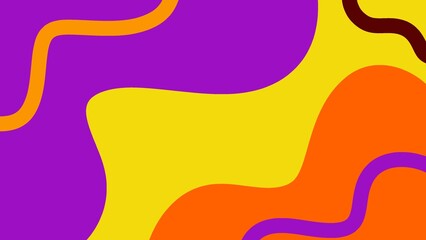 Colorful abstract wavy shapes in purple, orange, and yellow  

